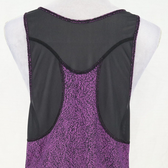 Lululemon Tank Top Womens Medium Purple Black Print Mesh Back Exercise Yoga - Picture 6 of 12